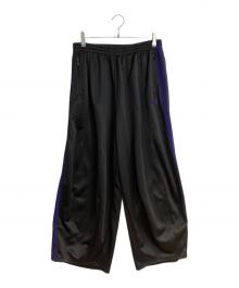Needles×LHP（ニードルズ×エルエイチピー）の古着「H.D.Track Pant - Poly Smooth "Black/Purple"/エイチディー トラックパンツ ポリスムース “ブラック/パープル”」｜ブラック