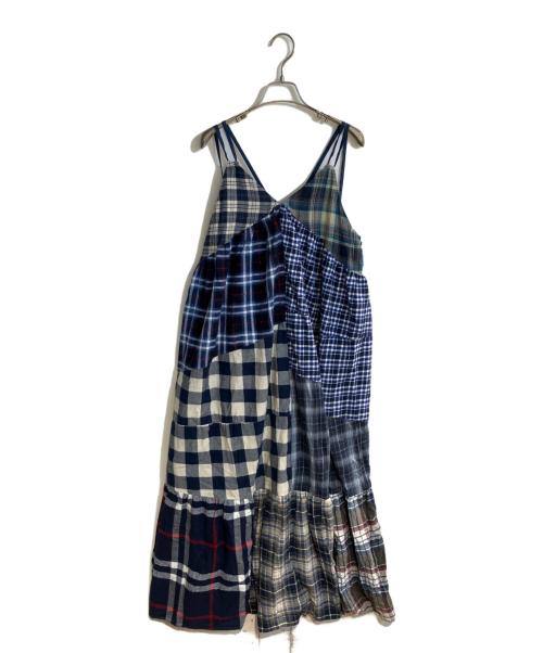 Freaba（フリーバ）Freaba (フリーバ) vintage リメイク チェック キャミドレス ブルー サイズ:1の古着・服飾アイテム