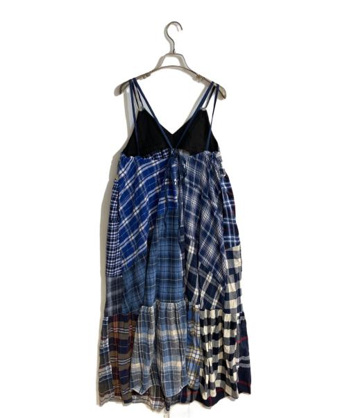Freaba（フリーバ）Freaba (フリーバ) vintage リメイク チェック キャミドレス ブルー サイズ:1の古着・服飾アイテム