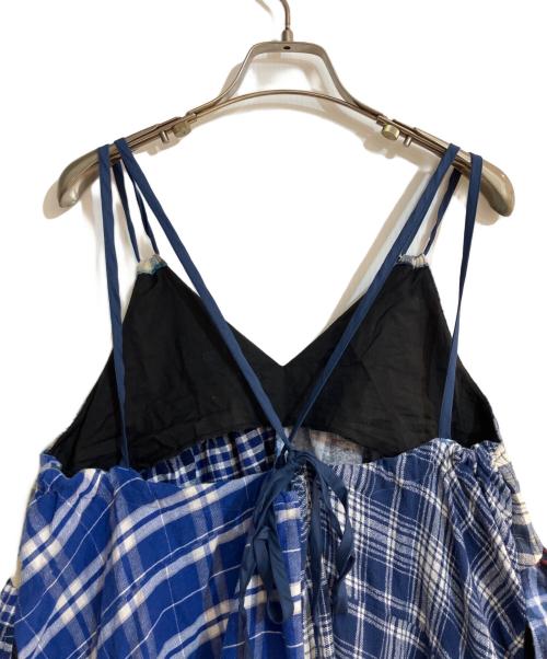 Freaba（フリーバ）Freaba (フリーバ) vintage リメイク チェック キャミドレス ブルー サイズ:1の古着・服飾アイテム