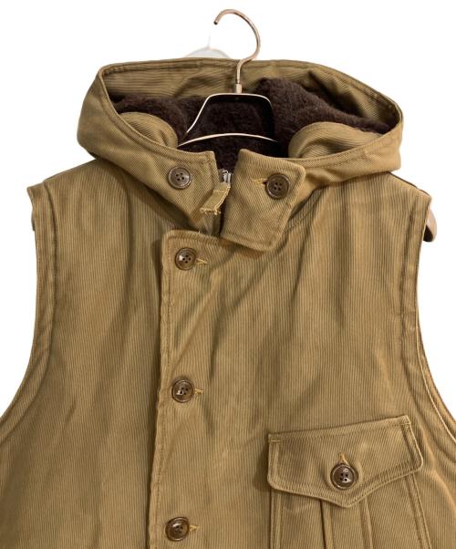 freewheelers（フリーホイーラーズ）FREEWHEELERS (フリーホイーラーズ) “AIR CREW ATTACHED HOOD VEST”/エアクルー アタッチド フードベスト カーキ サイズ:38の古着・服飾アイテム