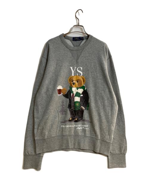 POLO RALPH LAUREN（ポロ・ラルフローレン）POLO RALPH LAUREN (ポロ・ラルフローレン) ポロベアクルーネックスウェット グレー サイズ:Ｌの古着・服飾アイテム