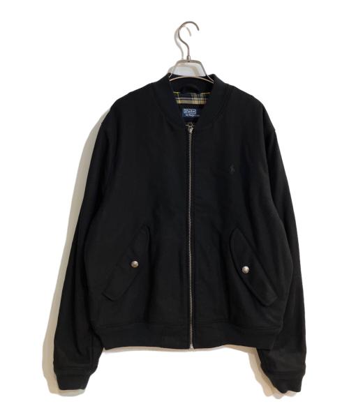 POLO RALPH LAUREN（ポロ・ラルフローレン）POLO RALPH LAUREN (ポロ・ラルフローレン) ウールジップアップボンバージャケット ブラック サイズ:Mの古着・服飾アイテム