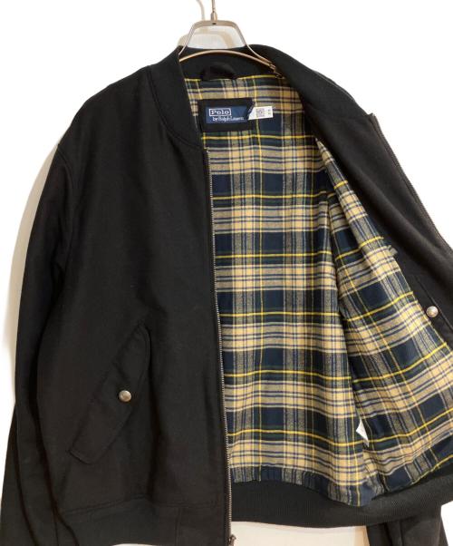 POLO RALPH LAUREN（ポロ・ラルフローレン）POLO RALPH LAUREN (ポロ・ラルフローレン) ウールジップアップボンバージャケット ブラック サイズ:Mの古着・服飾アイテム