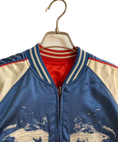 DIESEL（ディーゼル）DIESEL (ディーゼル) J-GAHAN RICAMO BORDADO 1978 リバーシブルスカジャン ブルー×レッド サイズ:Mの古着・服飾アイテム
