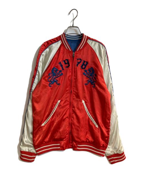 DIESEL（ディーゼル）DIESEL (ディーゼル) J-GAHAN RICAMO BORDADO 1978 リバーシブルスカジャン ブルー×レッド サイズ:Mの古着・服飾アイテム