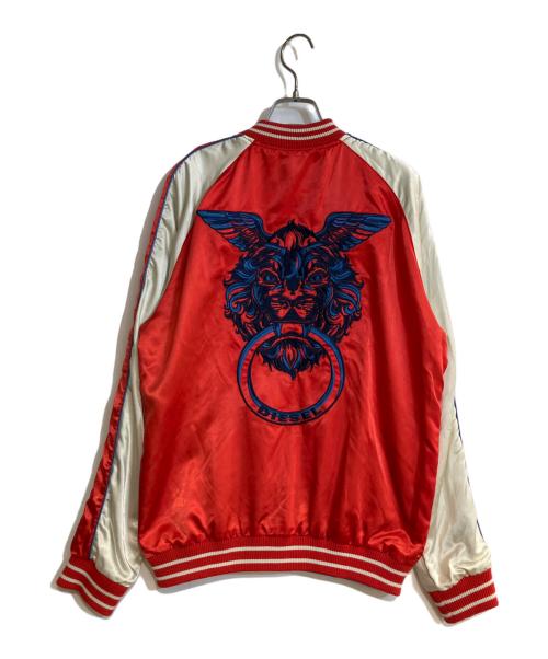 DIESEL（ディーゼル）DIESEL (ディーゼル) J-GAHAN RICAMO BORDADO 1978 リバーシブルスカジャン ブルー×レッド サイズ:Mの古着・服飾アイテム