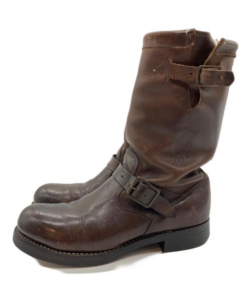 CHIPPEWA（チペワ）CHIPPEWA (チペワ) 11inch Tan Crazy Horse Engineer Boots/タン・クレイジーホース・エンジニアブーツ ブラウン サイズ:8.Dの古着・服飾アイテム