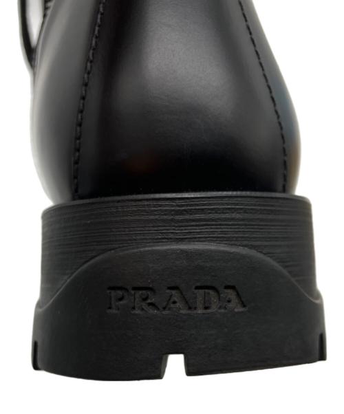 PRADA（プラダ）PRADA (プラダ) サイドジップレースアップブーツ ブラック サイズ: 38 1/2の古着・服飾アイテム