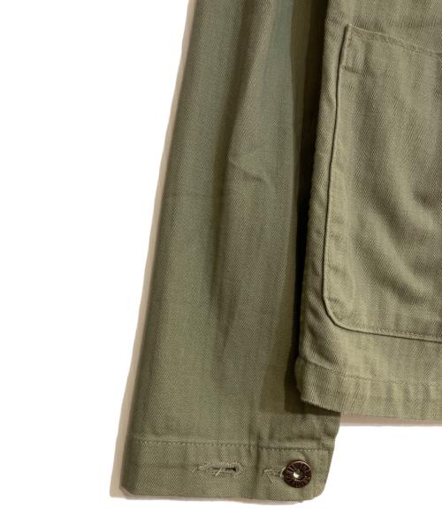 TENDERLOIN（テンダーロイン）TENDERLOIN (テンダーロイン) HBTヘリンボーンステンシルミリタリージャケット グリーン サイズ:XSの古着・服飾アイテム
