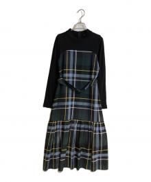 BLUE LABEL CRESTBRIDGE（ブルーレーベルクレストブリッジ）の古着「ドビーカラーペンテレココンビドレス」｜ブラック