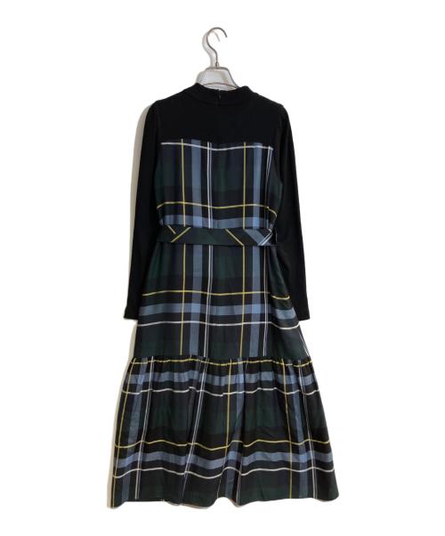 BLUE LABEL CRESTBRIDGE（ブルーレーベルクレストブリッジ）BLUE LABEL CRESTBRIDGE (ブルーレーベルクレストブリッジ) ドビーカラーペンテレココンビドレス ブラック サイズ:36の古着・服飾アイテム