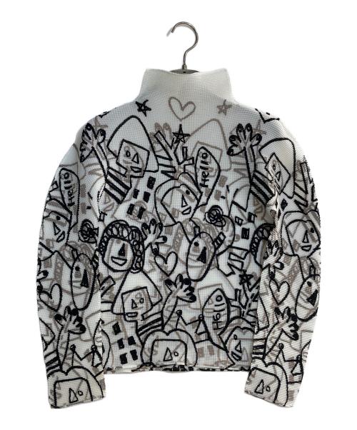 me ISSEY MIYAKE（ミーイッセイ ミヤケ）me ISSEY MIYAKE (ミーイッセイ ミヤケ) ハイネックプリーツカットソー ホワイト サイズ:表記なしの古着・服飾アイテム