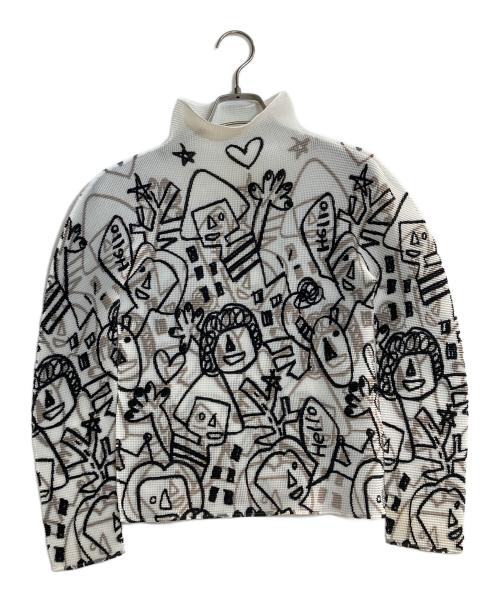 me ISSEY MIYAKE（ミーイッセイ ミヤケ）me ISSEY MIYAKE (ミーイッセイ ミヤケ) ハイネックプリーツカットソー ホワイト サイズ:表記なしの古着・服飾アイテム