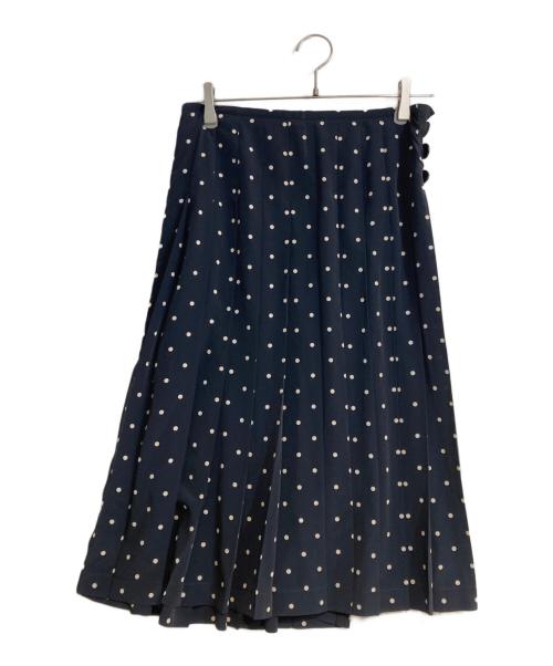 tricot COMME des GARCONS（トリココムデギャルソン）tricot COMME des GARCONS (トリココムデギャルソン) サイドラインドットプリーツスカート ネイビー サイズ:Sの古着・服飾アイテム