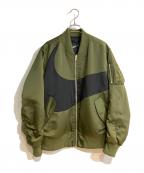 NIKEナイキ）の古着「AS M NSW SYNFL SWOOSH BOMBER/エーエス メンズ ナイキスポーツウェア シンセティックフィル スウッシュ ボンバー」｜グリーン