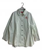 Vivienne Westwood RED LABELヴィヴィアンウエストウッドレッドレーベル）の古着「オーブ刺繍ラウンドカラークロップドシャツ」｜スカイブルー