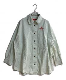 Vivienne Westwood RED LABEL（ヴィヴィアンウエストウッドレッドレーベル）の古着「オーブ刺繍ラウンドカラークロップドシャツ」｜スカイブルー