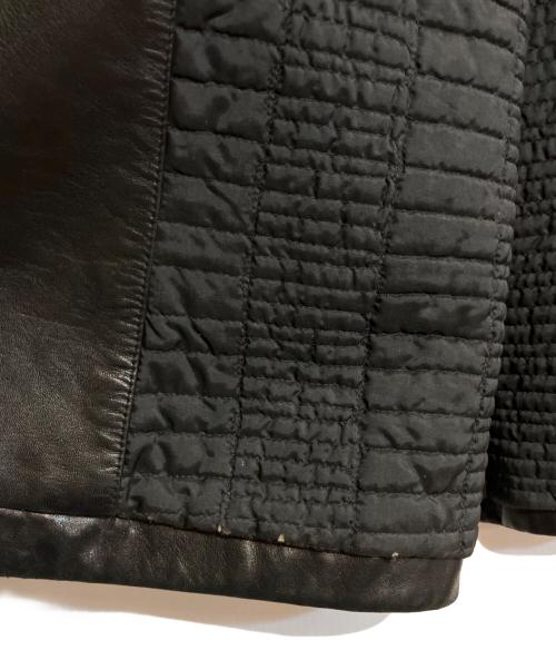 HUGO BOSS（ヒューゴ ボス）HUGO BOSS (ヒューゴ ボス) ファーカラーラムレザーコート ブラック サイズ:46の古着・服飾アイテム