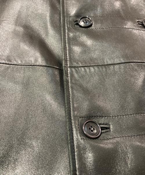 HUGO BOSS（ヒューゴ ボス）HUGO BOSS (ヒューゴ ボス) ファーカラーラムレザーコート ブラック サイズ:46の古着・服飾アイテム