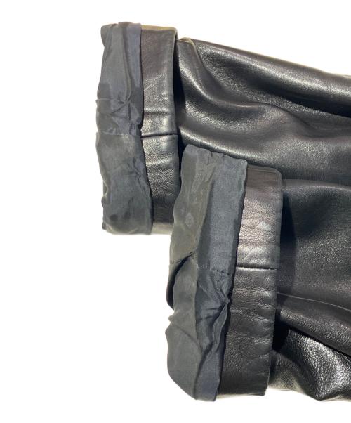 HUGO BOSS（ヒューゴ ボス）HUGO BOSS (ヒューゴ ボス) ファーカラーラムレザーコート ブラック サイズ:46の古着・服飾アイテム