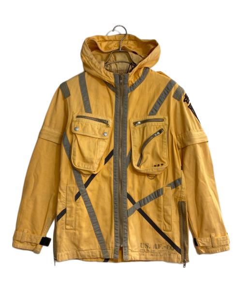 AVIREX（アヴィレックス）AVIREX (アヴィレックス) マルチギミックミリタリージャケット イエロー サイズ:Mの古着・服飾アイテム