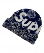 SUPREMEシュプリーム）の古着「Bandana Big Logo Beanie/バンダナビッグロゴビーニー」｜ネイビー