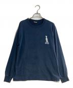 stussyステューシー）の古着「シャドーマンプリントロングスリーブtシャツ」｜ネイビー