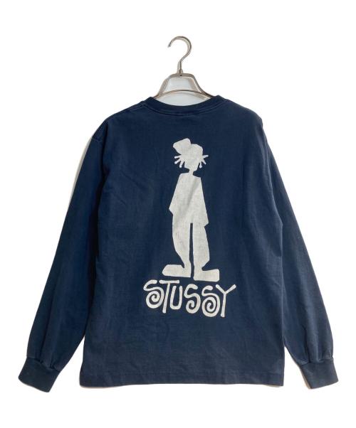 stussy（ステューシー）stussy (ステューシー) シャドーマンプリントロングスリーブtシャツ ネイビー サイズ:Ｌの古着・服飾アイテム