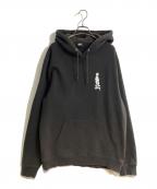 stussyステューシー）の古着「シャドーマンプリントプルオーバーパーカー」｜ブラック