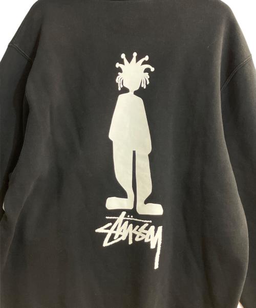 stussy（ステューシー）stussy (ステューシー) シャドーマンプリントプルオーバーパーカー ブラック サイズ:XLの古着・服飾アイテム