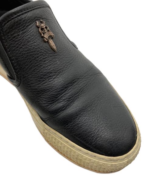 CHROME HEARTS（クロムハーツ）CHROME HEARTS (クロムハーツ) CH SLIP BLACK CALF RUBBER  / CH スリッポン ブラック サイズ:38の古着・服飾アイテム