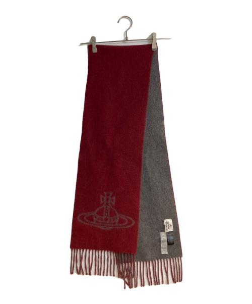 Vivienne Westwood（ヴィヴィアンウエストウッド）Vivienne Westwood (ヴィヴィアンウエストウッド) オーブプリントマフラー レッドの古着・服飾アイテム