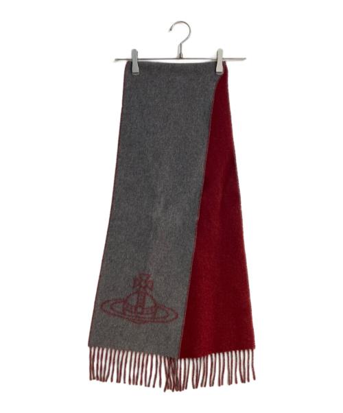 Vivienne Westwood（ヴィヴィアンウエストウッド）Vivienne Westwood (ヴィヴィアンウエストウッド) オーブプリントマフラー レッドの古着・服飾アイテム