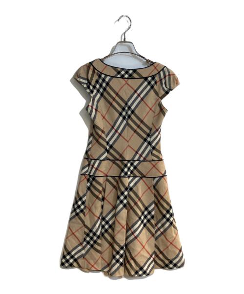 BURBERRY BLUE LABEL（バーバリー ブルー レーベル）BURBERRY BLUE LABEL (バーバリー ブルー レーベル) ノバチェックフレンチスリーブワンピース ブラウン サイズ:36の古着・服飾アイテム