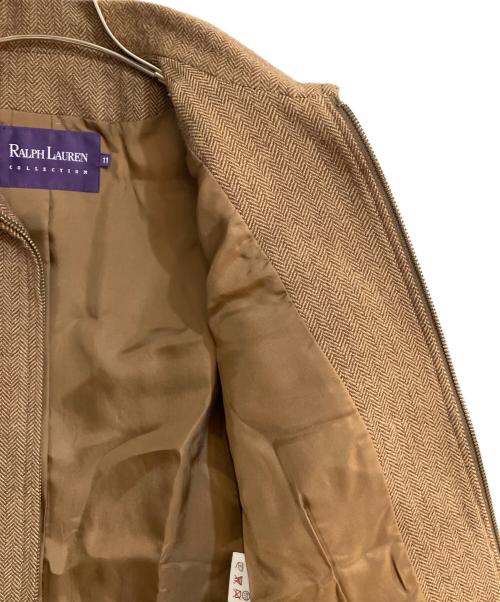 RALPH LAUREN Purple Label（ラルフ ローレン パープル レーベル）RALPH LAUREN Purple Label (ラルフ ローレン パープル レーベル) ヘリンボーンジップアップスポーツジャケット ブラウン サイズ:11号の古着・服飾アイテム