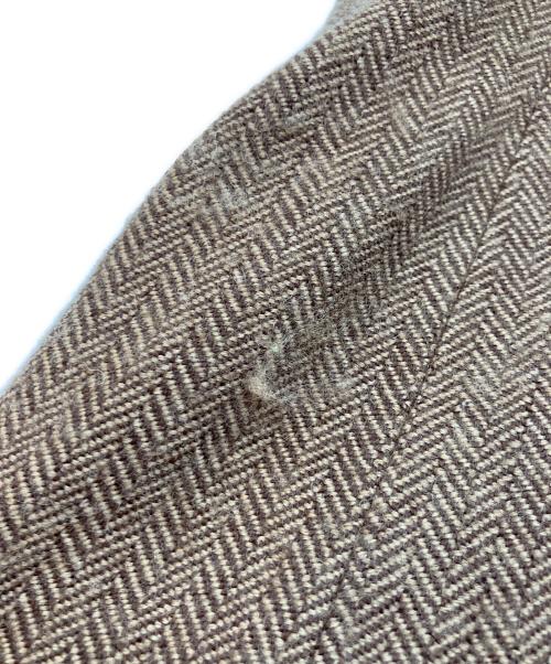 RALPH LAUREN Purple Label（ラルフ ローレン パープル レーベル）RALPH LAUREN Purple Label (ラルフ ローレン パープル レーベル) ヘリンボーンジップアップスポーツジャケット ブラウン サイズ:11号の古着・服飾アイテム