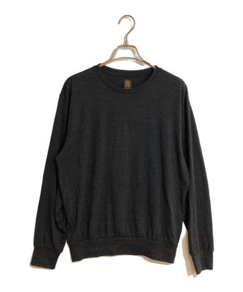 BATONER（バトナ―）BATONER (バトナ―) UNITED ARROWS (ユナイテッドアローズ) ウール クルーネック Tシャツ ブラック サイズ:1の古着・服飾アイテム