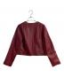 To b. by agnes b. (トゥービー バイ アニエスベー) ラムレザーノーカラージャケット レッド サイズ:TU：15000円