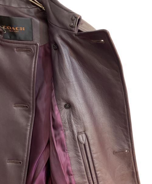 COACH（コーチ）COACH (コーチ) ラムレザーショートトレンチコート パープル サイズ:Sの古着・服飾アイテム