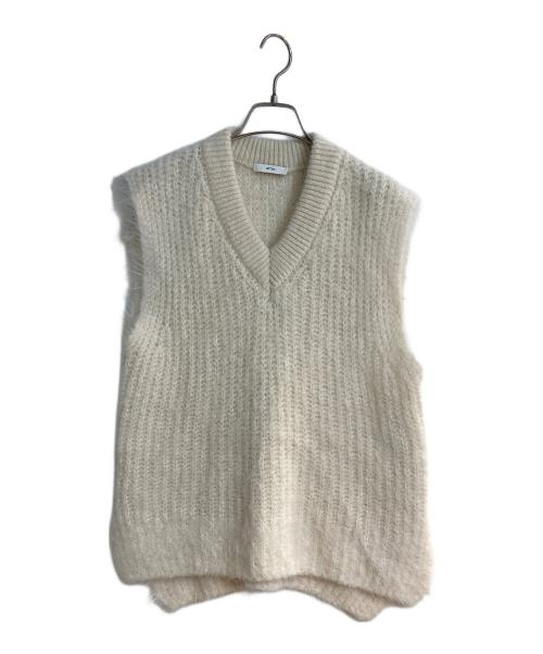 ATON（エイトン）ATON (エイトン) ALPACA FUR | Vネックベスト ホワイト サイズ:2の古着・服飾アイテム