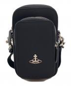 Vivienne Westwoodヴィヴィアンウエストウッド）の古着「Phone crossbody bag VEGAN/フォン クロスボディ バッグ ヴィーガン」｜ブラック