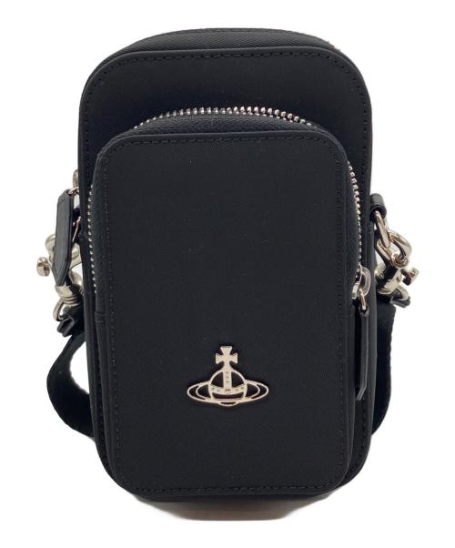 Vivienne Westwood（ヴィヴィアンウエストウッド）Vivienne Westwood (ヴィヴィアンウエストウッド) Phone crossbody bag VEGAN/フォン クロスボディ バッグ ヴィーガン ブラックの古着・服飾アイテム