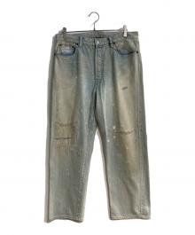 A.PRESSE（アプレッセ）の古着「Washed Denim Wide Pants/ウォッシュド デニム ワイド パンツ」｜ブルー