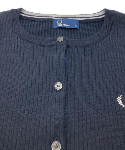 FRED PERRY（フレッドペリー）FRED PERRY (フレッドペリー) 丸首ニットカーディガン ブラック サイズ:10の古着・服飾アイテム