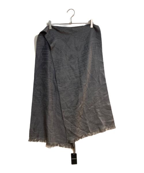 EMPORIO ARMANI（エンポリオ アルマーニ）EMPORIO ARMANI (エンポリオ アルマーニ) ロゴジャガードストール グレー 未使用品の古着・服飾アイテム