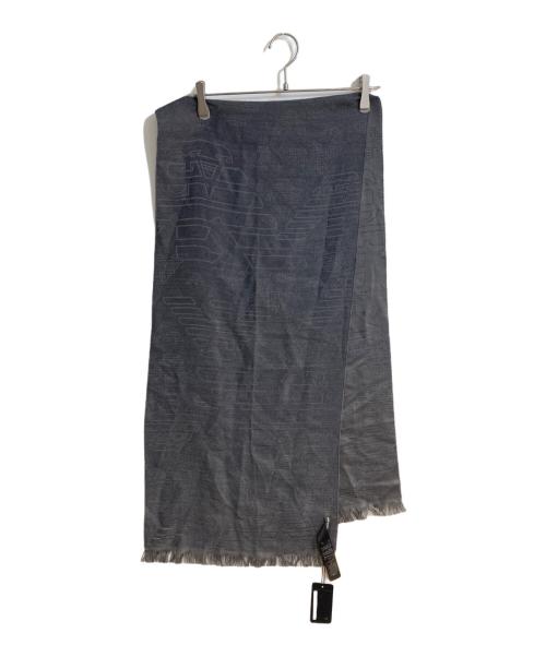 EMPORIO ARMANI（エンポリオ アルマーニ）EMPORIO ARMANI (エンポリオ アルマーニ) ロゴジャガードストール グレー 未使用品の古着・服飾アイテム