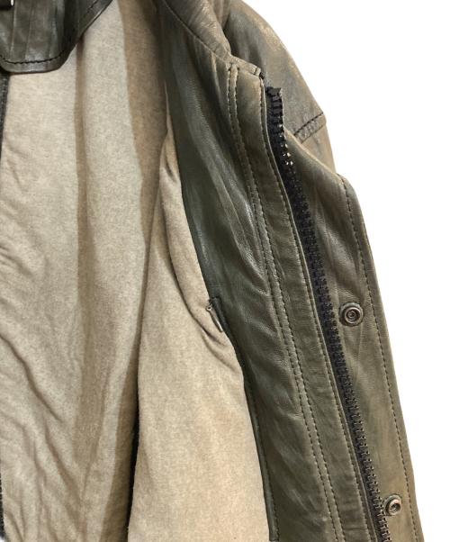 ARMANI COLLEZIONI（アルマーニ コレツィオーニ）ARMANI COLLEZIONI (アルマーニ コレツィオーニ) ラムレザーレザージャケット グリーン サイズ:48の古着・服飾アイテム