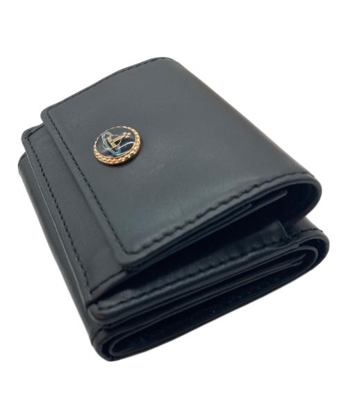 Vivienne Westwood（ヴィヴィアンウエストウッド）Vivienne Westwood (ヴィヴィアンウエストウッド) Vintage Orb 三つ折りミニウォレット ブラックの古着・服飾アイテム