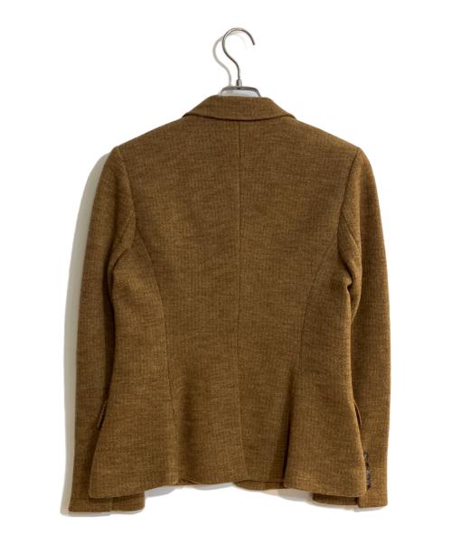 RALPH LAUREN（ラルフローレン）RALPH LAUREN (ラルフローレン) ヘリンボーンレザー切替ウールテーラードジャケット ブラウン サイズ:Ｌの古着・服飾アイテム